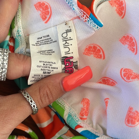 The Bikini Lab Colorful Striped Two Piece Bikini Swimsuit Bathing Suit - Picture 11 of 13